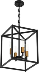 Lantern Pendant Light, 4-Light Gold Chandelier,Modernized Ceiling Hanging Light Fixture for Bedroom Kitchen Island Foyer Living Room Dining Room Hallway by CozyNest Decor