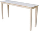 IC International Concepts Extended Length Shaker Console Table, 60" W x 16" D x 30" H Real/Solid Parawood, Kitchen/Dining, 50 Lbs. Wt. Capacity, DIY, Paint/Stain In Any Color, Unfinished by CozyNest Decor