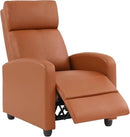 BestMassage | Recliner Chair | No Massage Function | Pu Tan | with Lumbar Support, Adjustable Push Back, Wide Armrests, Footrest & Padded Seat | Easy Assembly | for Living Room, Home Theatre by CozyNest Decor