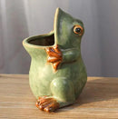 Ceramic Frog Shaped Plant Pot/Bonsai Pot/Flower Pot/Succulent Planter Multipurpose Pot by GreenHaven Gardens