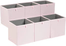 Amazon Basics Cube Organizer Bins, Collapsible Storage Baskets for Shelves, Peony Pink, Pack of 6, 13x15x13" by CozyNest Decor