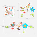 Koty Baby Stroller Arch Toy with Teether, Rattle, Crinkle Sound, Mirror & Music Box, Newborns Sensory Activity Carrier Take-Along Toy, Adjustable for Bouncers, Car Seat & Pram 0M+(Deer) by TinyTreasures Baby Boutique