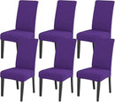 JQinHome Dining Chair Slipcover, High Stretch Removable Washable Chair Seat Protector Cover Set of 6,Chair Covers for Dining Room, Kitchen,Home Party,Wedding Ceremony(Purple, 6PC) by CozyNest Decor