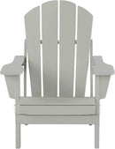 WO Home Furniture Adirondack Chair Table Set of 2 PCS Outdoor Folding Chair w Side Table Weather/UV Resistant for Lawn, Garden, Bon Fire, Balcony (Sand) by GreenHaven Gardens