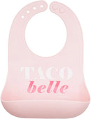 Baby Bib for Eating by Bella Tunno, Waterproof Silicone Bib with Large Food Catcher, Adjustable Fit for Babies 4-12 months & Toddlers 1-3 Years, Boys & Girls, Taco Belle by TinyTreasures Baby Boutique