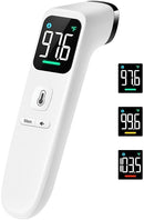 Touchless Thermometer for Adults and Kids, Fast Accurate Thermometer with Fever Alarm, 1S Reading & Silent Mode (LED-White) by TinyTreasures Baby Boutique