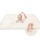 Baby Play Mat for Floor,1.3" Thick Memory Foam Tummy Time Mat,Water Repellent Soft Velvet Nursery Rug,Extra Large Non Slip for Crawling,Toddlers,Infants,Kids,Tatami Style for Living Room(Cream) by TinyTreasures Baby Boutique