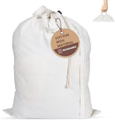 LFH Home Cotton Canvas Extra Large Laundry Bag with Handle, Heavy Duty Drawstring Closure Washable Laundry Bags School Travel, Home, Hotel, College Dorm, Organizer Sack, Toys Clothes 28x40-White by TinyTreasures Baby Boutique