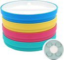 Elk and Friends Kids 7.8” Porcelain Divided Plates with Silicone Suction Sleeves | Suitable for Kids/Toddlers | Microwave & Dishwasher Safe | Non Slip | Snack Dishes | 4 Pack by TinyTreasures Baby Boutique