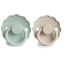 FRIGG Daisy SilkySoft Silicone Baby Pacifier | Made in Denmark | BPA-Free (Seafoam/Cream, 6-18 Months) by TinyTreasures Baby Boutique