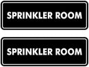 Signs ByLITA Standard Sprinkler Room Sign (Black) - Medium 2 Pack by GreenHaven Gardens