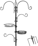 Ashman Deluxe Bird Feeding Station (4 Pack) Bird Feeders for Outside - Multi Feeder Pole Stand Kit with 4 Hangers, Bird Bath and 3 Prong Base for Attracting Wild Birds - 22 Inch Wide x 92 Inch Tall. by GreenHaven Gardens