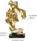 Couples Kiss Sculpture,Abstract Art Couple Sculpture Home Furnishing Resin Statue Decoration Romantic Statue Used for Home Decoration, Wedding, Gift. (Gold) by CozyNest Decor