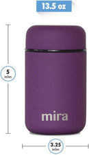 MIRA Insulated Food Jar Thermo for Hot Food & Soup, Compact Stainless Steel Vacuum Lunch Container for Meals To Go - 13.5 oz, Purple by TinyTreasures Baby Boutique