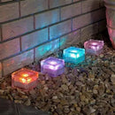 Solar Glass Brick Light - Crystal Brick Stone - Garden Solar Ice Cube Charming Glass Brick Lights Colour Change LED Garden Courtyard Pathway Patio Pool Outdoor Decoration Christmas(RGB 4PCS) by GreenHaven Gardens