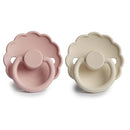 FRIGG Daisy SilkySoft Silicone Baby Pacifier | Made in Denmark | BPA-Free (Blush/Cream, 6-18 Months) by TinyTreasures Baby Boutique