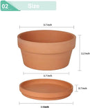 vensovo 3.7 Inch Terracotta Shallow Succulent Pots - 6 Pack Terra Cotta Clay Pot with Saucer, Cacuts Indoor and Outdoor Planters with Drainage Hole by GreenHaven Gardens