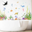 2 Sheets of 12x36 Inch Spring Summer Window Cling Sticker Fish, Plants, Aquatic Theme Window Stickers, Spring and Summer Decor, Home, Shop, Party Window, Glass, Wall Display Stickers (Aquatic Theme) by CozyNest Decor