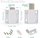 10 Pack Magnetic Push Latch Catch Push to Open Latch Pressure Touch Release Cabinet Catch for Doors Drawers Release Latch Kitchen Drawer Push Catch Pop Out Latch (White) by TinyTreasures Baby Boutique