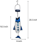Outdoor Lights for Patio Garden Decor - Metal Solar Fish Hanging Decoration - Solar Lamp Decorative Yard Art - Pretty Nice Lantern for Man Woman Holiday Gift Ideas | Waterproof Warm LED Lighting by GreenHaven Gardens