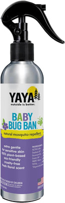 YAYA ORGANICS Baby Bug Ban – Natural, Proven Effective Mosquito Repellent for Babies, Kids and Sensitive Skin (8 Ounce Spray) by TinyTreasures Baby Boutique