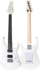 Bullfighter 34 Inch Kids Mini Strat Electric Guitar for Boys Girls, Beginner’s Electric Guitar Kit with Gig Bag, Picks, Cable, Strap, Extra Strings D120-R (blue) (White) by TinyTreasures Baby Boutique