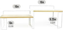 Mitus Shelf Organizer and Storage, Stackable Tiered Wood Cabinet Rack for Countertops, Desktops, Cabinets (Set of 2) 16" Wide Natural Oak and White by CozyNest Decor
