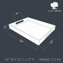 Clear Acrylic Serving Tray for Vanity, Bathroom, Outdoor, Food and Décor with Handles (Rectangle, Small) by CozyNest Decor