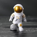 4 Pcs Gold White Astronaut Statues Set, Spaceman Sculpture Figurines Home Ornament Cake Toppers Gift by CozyNest Decor