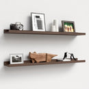 35.3 Inches Long Floating Shelves, 2 Set Farmhouse Wall Shelf for Bedroom, Nursery Book Shelf with Lip, Picture Ledge Shelf for Wall Decor Living Room Bathroom Kitchen - Walnut by TinyTreasures Baby Boutique