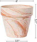 Random Mood Macchiato Terracotta Plant Pots – Handmade 6-Inch Clay Ceramic Flower Pots with Drainage Holes, Set of 3 – Ideal for Indoor & Outdoor Orchids by GreenHaven Gardens