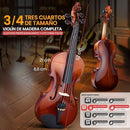 Pyle 3/4 Size Beginner Violin Starter Kit, Violin Starter Package with Travel Case & Bow, Extra Strings, Digital Tuner, Shoulder Rest & Cleaning Cloth for Students, Kids, Adults by TinyTreasures Baby Boutique