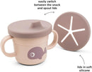 Done by Deer Foodie Spout & Snack Cup Wally Powder – Spill-Proof Toddler Cup for Snacks and Drinks – Travel-Friendly, Easy to Clean, Perfect for 6-Month-Olds by TinyTreasures Baby Boutique