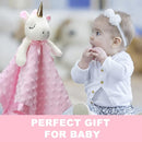 Pro Goleem Unicorn Loveys for Babies Soft Plush Pink Security Blanket for Girls Snuggle Toy Stuffed Animal Lovies for Babies Baby Girl Gifts for Newborn, Infant and Toddler, 16 Inch by TinyTreasures Baby Boutique