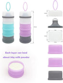 Baby Formula Dispenser, Portable Milk Powder Dispenser Container, Baby Feeding Travel Storage Container, Non-Spill Stackable Baby Snack Storage Container, BPA Free, 4 Compartments, 2 Packs by TinyTreasures Baby Boutique