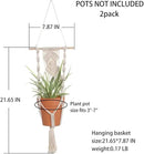 Boho Macrame Plant Hangers - Handmade Hemp Rope Hanging Baskets for Plants with Ceiling Hooks, Bohemian Home Decor Wall Art by GreenHaven Gardens