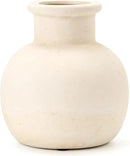 SIDUCAL Ceramic Rustic Farmhouse Vase | 6 Inch Pottery Decorative Boho Flower Vase for Home Decor, Table, Living Room, Bathroom Decoration, Shelf Decor, Mantel, Wedding, White by GreenHaven Gardens