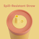 Owala Kids Insulation Stainless Steel Tumbler with Spill Resistant Flexible Straw, Easy to Clean, Kids Water Bottle, Great for Travel, Dishwasher Safe, 12 Oz, Peach and Yellow (Picnic) by TinyTreasures Baby Boutique