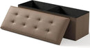 Storage Ottoman Bench, Folding Ottoman Foot Rest, End of Bed Bench,Storage Chest, for Living Room, Bedroom, Hallway, Entryway, Holds up to 700 lb (BROWN1, 43") by CozyNest Decor