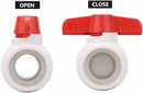 2Pcs 1-1/4" PVC Ball Valve Water Pipe Shut-off Valve Socket with Red T-Handle for Cold Water Supply lines, Irrigation Pipe fitting System(Socket x Socket), Schedule 40 by GreenHaven Gardens