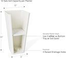 LA JOLIE MUSE 26 inch White Tall Planters for Outdoor Plants,Set of 2 Large Planters for Indoor Plants,V Shaped Tree Planters for Front Door, 26'' White With Tray by CozyNest Decor