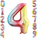 GOER Rainbow Foil Balloons Number 4,Huge Number Balloons for 4th Birthday Party Supplies Anniversary Decorations (3 pcs,42 inch,32 inch,16inch) by TinyTreasures Baby Boutique