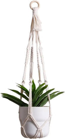 Artilady Plant Hanger Indoor Macrame Hanging Planters for Plants Holder Boho White Basket No Tassels Farmhouse Rustic Window Wall Decor by GreenHaven Gardens