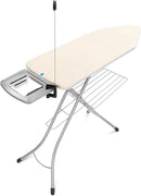Brabantia Size C Ironing Board (49 x 18in) 7 Height Options, Solid Steam Iron Rest Holder & Linen Rack & Cord Holder (Ecru) Non-Slip Feet, Anti-Collapse Child Locks by CozyNest Decor