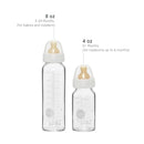 HEVEA Standard Neck Glass Baby Bottles - Medium Flow Anti Colic Baby Bottles (8 Ounce (Pack of 2)) by TinyTreasures Baby Boutique