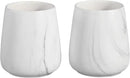 2Pcs Toothbrush Holder for Bathroom - Marble White Ceramic Tooth Brushing Holders Set, Toothbrush Cup & Toothpaste Organizer for Bathroom Countertop, Makeup Brush Holder, Pen Holder for Home Storage by CozyNest Decor