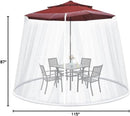 9-11 FT Umbrella Net for Outdoor Umbrella, Universal Hanging Mosquito Net for Patio,Polyester Mesh Umbrella Screen for Patio Tables with Zipper(White) by GreenHaven Gardens