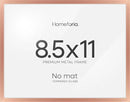 Homeforia 8.5x11 Diploma Frame Rose Gold, High End Metal 8.5 x 11 Certificate Frames, 11x8.5 Document Frames for Wall or Tabletop, 8.5 by 11 Award Letter Size Frame, Tempered Glass, Wall Kit, Set of 1 by CozyNest Decor