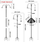 Deluxe Bird Feeding Station Kit - Wild Bird Feeder Hanging Pole With Multi Feeder, Suet Cage, Planter Hanger, and Squirrel Guard Baffle for Attracting Birds by GreenHaven Gardens