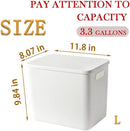 5 pack large plastic White storage bins with Lids, Toy Box Chest with Handle，Organizer Containers Baskets for Baby,Nursery，Shelves，Playroom, Bedroom，Office,Closet，home (White, 5L) by TinyTreasures Baby Boutique